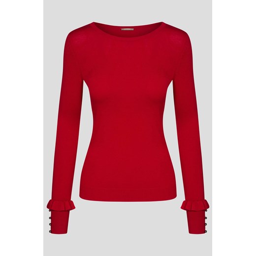 Sweter z perełkami czerwony Orsay XL orsay.com