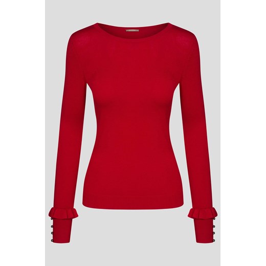 Sweter z perełkami czerwony Orsay XL orsay.com
