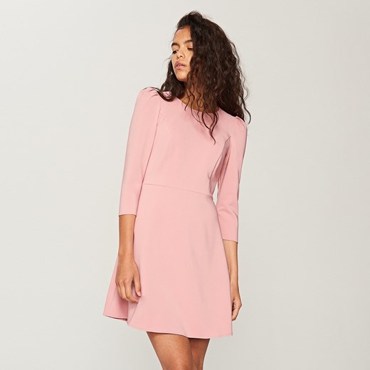 Reserved - Sukienka z bufiastymi rękawami - Różowy rozowy Reserved 38 