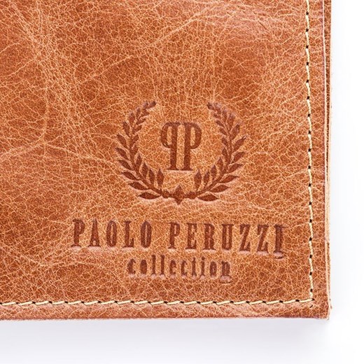 Męski skórzany portfel SLIM FRAZER Paolo Peruzzi Brązowy Paolo Peruzzi  One Size merg.pl
