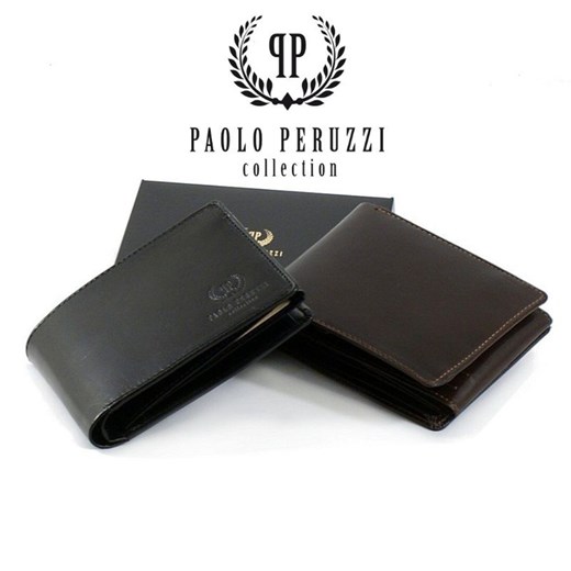 Ekskluzywny portfel męski Paolo Peruzzi Davet Czarny szary Paolo Peruzzi One Size merg.pl