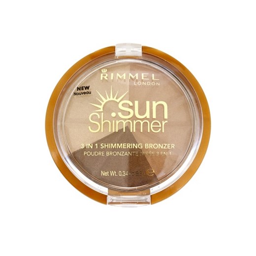 Rimmel Sun Shimmer 3 in 1 Shimmering Bonzer rozświetlający puder brązujący odcień 002 Bronze Goddess  9,9 g