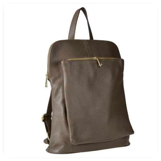 Plecak skórzany taupe lekki Genuine Leather melon.pl