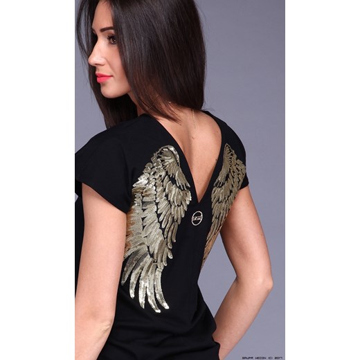 NEGATIV ** Skrzydła z Cekin + Logo czarny Negativ XS LUXURYONLINE