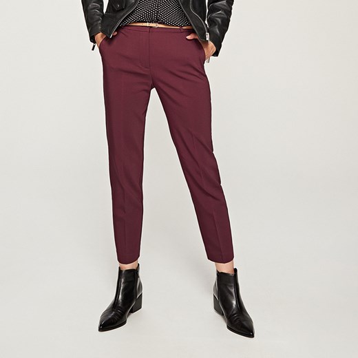 Reserved - Eleganckie spodnie - Brązowy Reserved czerwony 36 