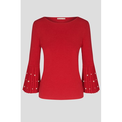 Sweter z rozkloszowanymi rękawami czerwony Orsay L orsay.com