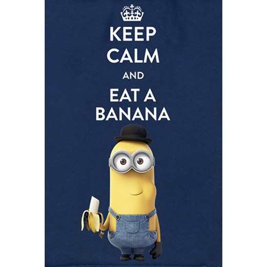 Minions Keep Calm And Eat A Banana Bluza z kapturem ciemnoniebieski