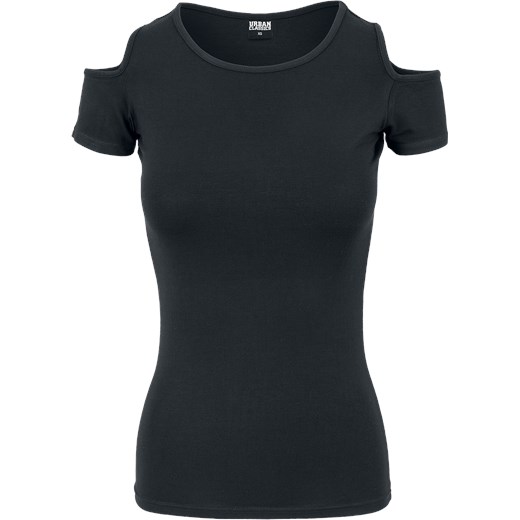 Urban Classics - Ladies Cutted Shoulder Tee - T-Shirt - czarny