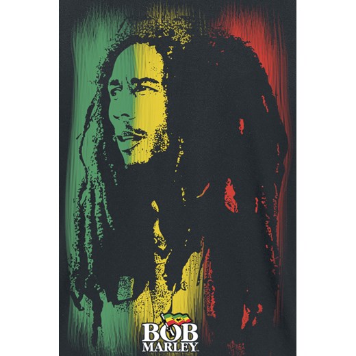 Bob Marley - Stare Paint Stripe - T-Shirt - czarny