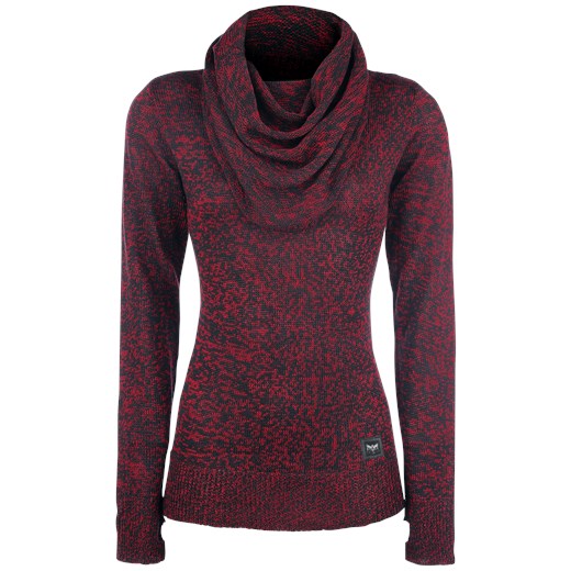 Black Premium by EMP - Up The Neck - Sweter - czarny czerwony