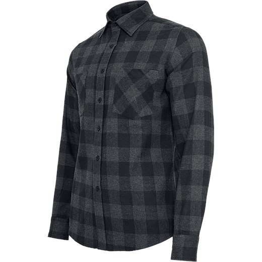 Urban Classics - Checked Flannel Shirt - Koszula z długim rękawem - czarny szary