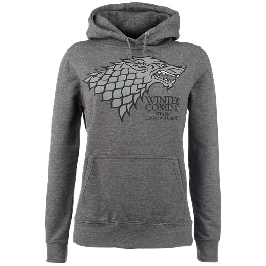 Gra o Tron - House Stark - Winter Is Coming - Bluza z kapturem - odcienie szarego