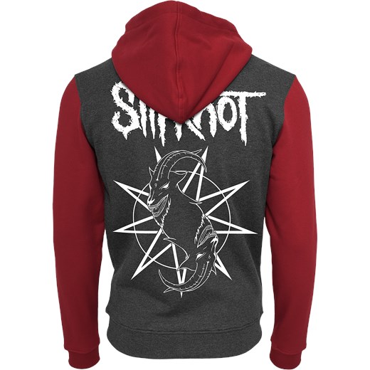 Slipknot - Goat Star Logo - Bluza z kapturem rozpinana - czerwony/szary