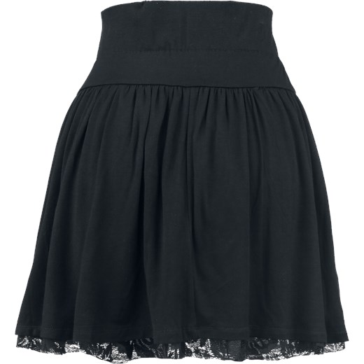 Rotterdamned - Floral Lace Skirt - Spódnica Medium - czarny