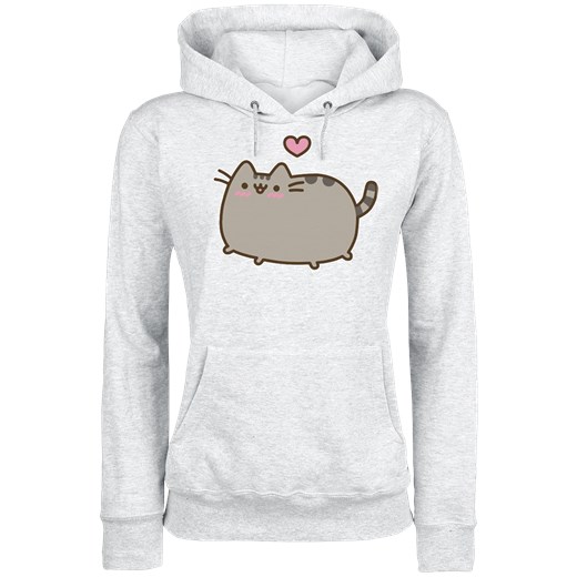 Pusheen Love Heart Bluza z kapturem damska odcienie jasnoszarego