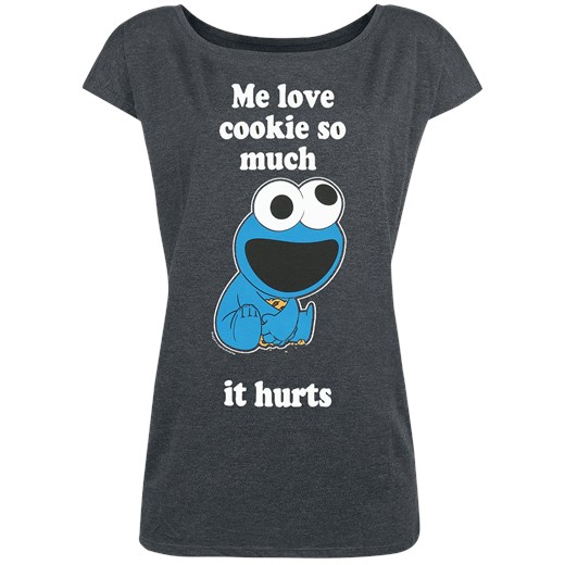 Ulica Sezamkowa - Krümelmonster - Me Love Cookie - T-Shirt - odcienie ciemnoszarego
