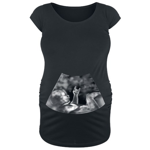 Odzież ciążowa - Ultrasound Metal Hand Baby - T-Shirt - czarny