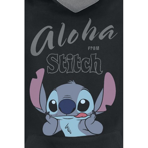Lilo &amp; Stitch - Aloha - Bluza z kapturem - czarny szary