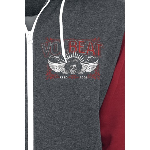 Volbeat - Character Collage - Bluza z kapturem rozpinana - Mężczyźni - czerwony/szary