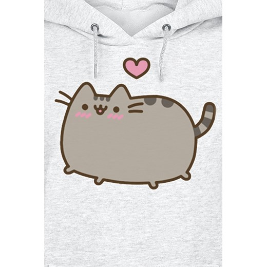 Pusheen Love Heart Bluza z kapturem damska odcienie jasnoszarego