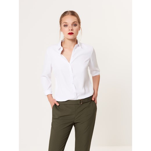 Mohito - Eleganckie spodnie z ozdobnym paskiem - Zielony
