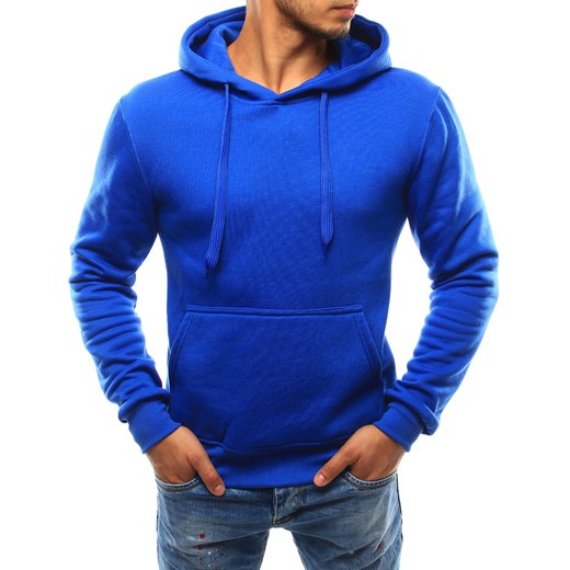 Bluza męska z kapturem niebieska (bx2392) Dstreet  M 