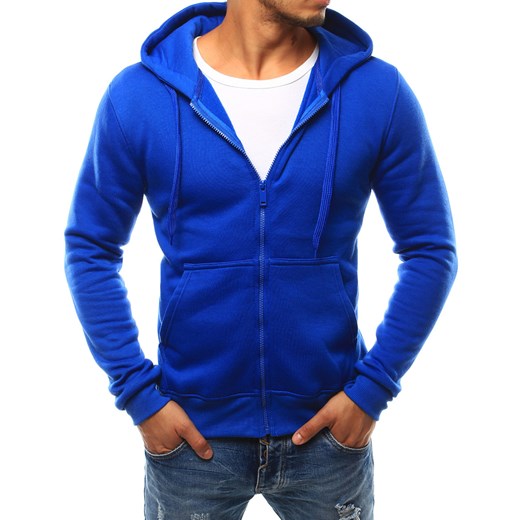 Bluza męska z kapturem rozpinana niebieska (bx2393)  Dstreet L 