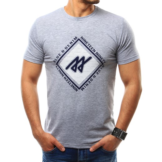 T-shirt męski z nadrukiem szary (rx2285) Dstreet  XXL 