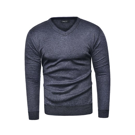 V-neck sweter męski bm-6040 - antracytowy Risardi  XL 
