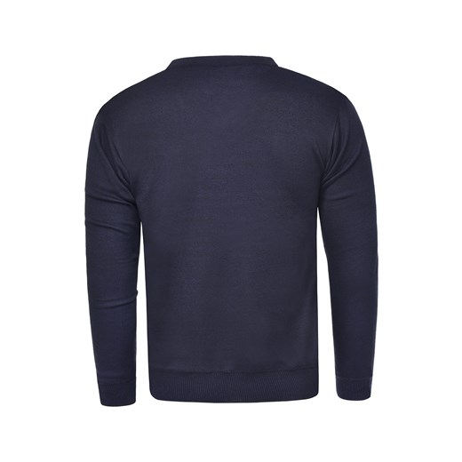 V-neck sweter męski bm-6040 - granatowy  Risardi XL 
