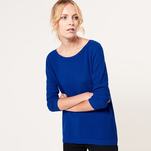 Mohito - Sweter oversize z ozdobnymi suwakami - Niebieski Mohito  XS 