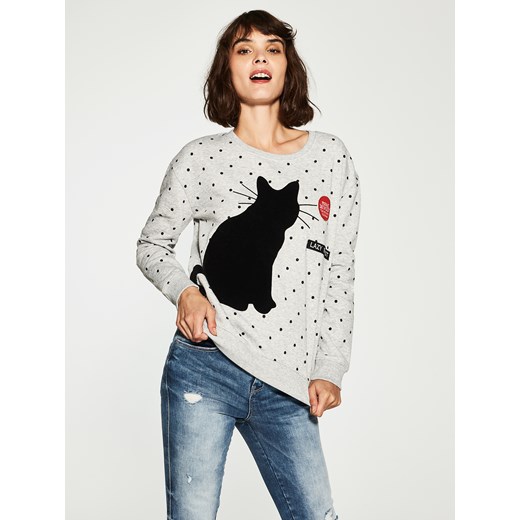 House - Bluza z kotem - Szary House M