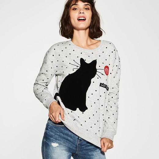 House - Bluza z kotem - Szary House M
