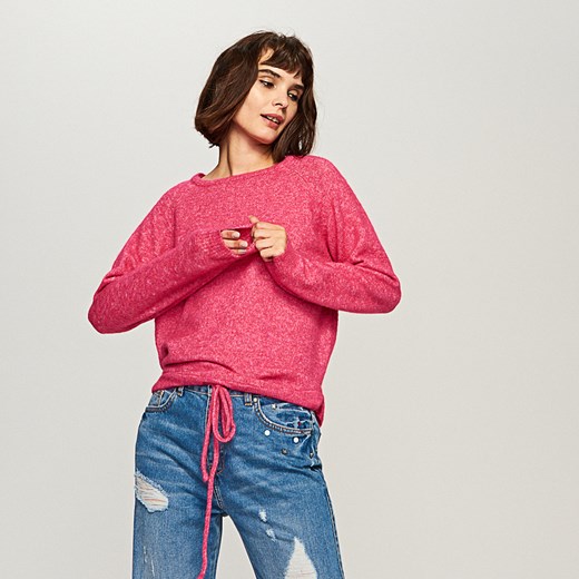 Reserved - Sweter ze ściągaczem na dole - Różowy Reserved rozowy M 