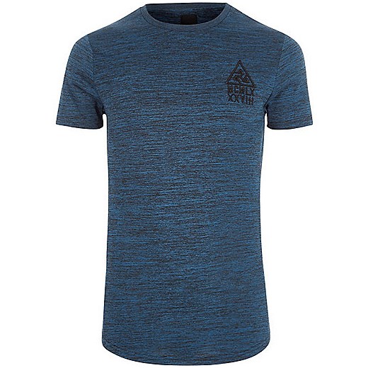 Blue muscle fit crew neck T-shirt  River Island zielony  