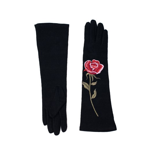 Rękawiczki długie Czerń i róża Szaleo czarny  