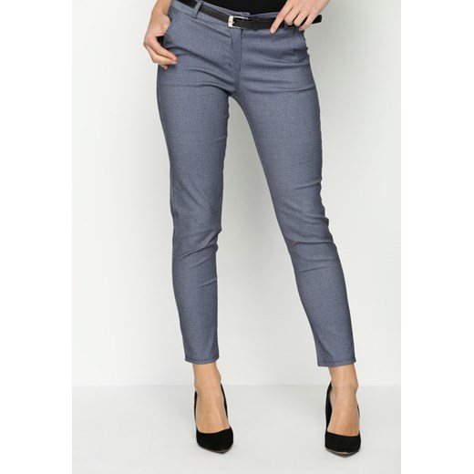 Niebieskie Spodnie Class niebieski  57 wyprzedaż Born2be Odzież 