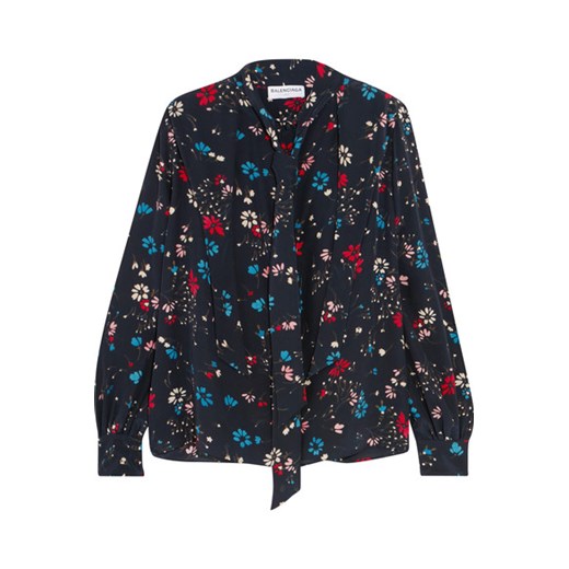 Floral-print silk crepe de chine blouse czarny   NET-A-PORTER