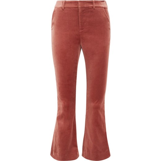 Cropped cotton-blend velvet flared pants  rozowy  NET-A-PORTER