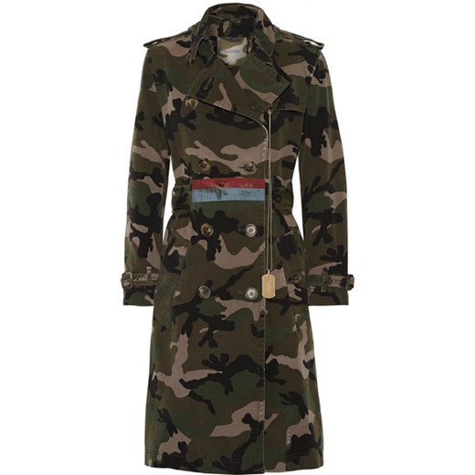 Embellished camouflage-print cotton-canvas trench coat    NET-A-PORTER