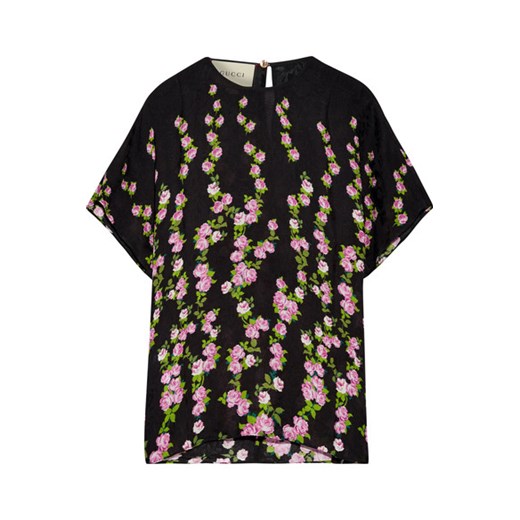 Floral-jacquard blouse czarny   NET-A-PORTER