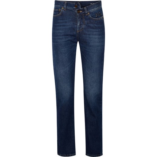 Embroidered high-rise slim-leg jeans czarny   NET-A-PORTER