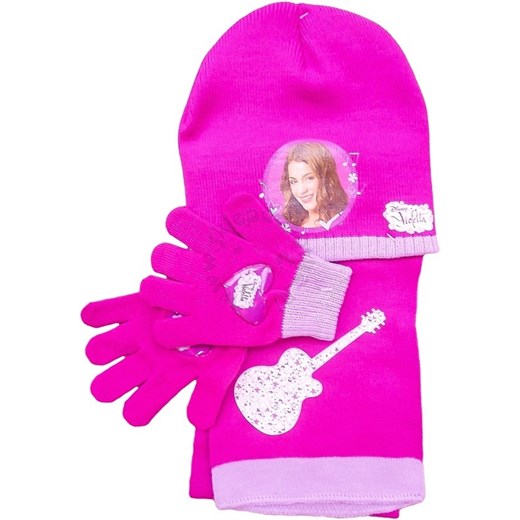 Komplet dla dzieci- czapka, szalik i rękawiczki z postaciami z filmu Violetta