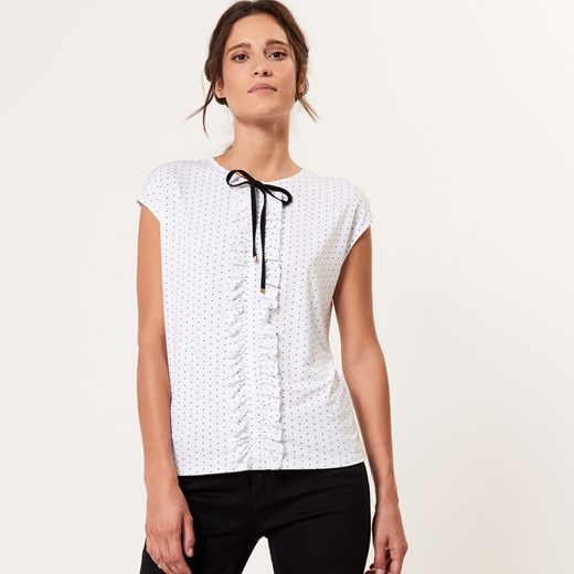 Mohito - Elegancka bluzka z żabotem - Biały Mohito bialy XL 