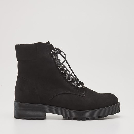 Cropp - Sznurowane botki - Czarny czarny Cropp 39 