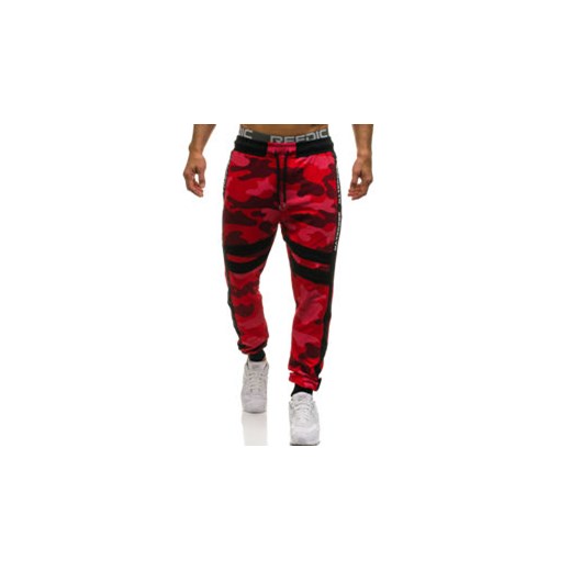 Spodnie męskie dresowe joggery moro-czerwone Denley 0877 Denley.pl  L okazja  