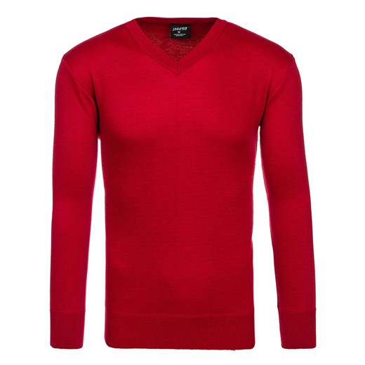 Sweter męski w serek czerwony Denley s001 Denley.pl  XL wyprzedaż  