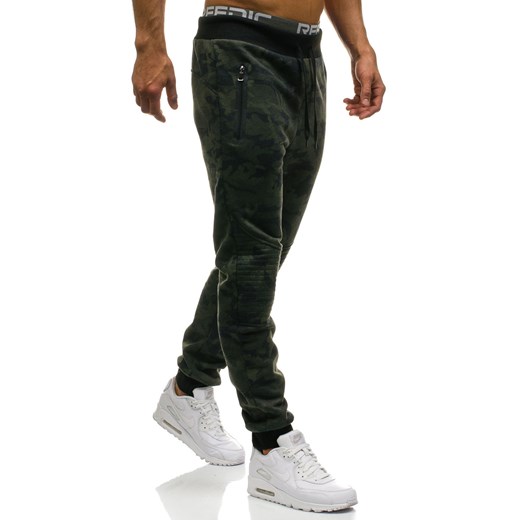 Spodnie męskie dresowe joggery moro-khaki Denley W1377 Denley.pl  L okazyjna cena  