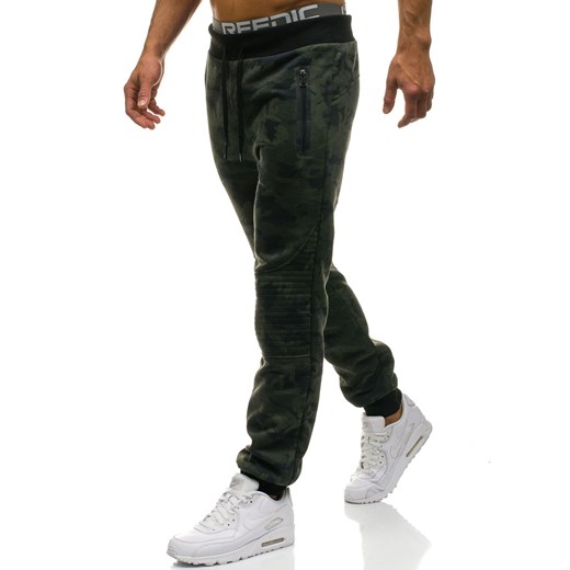 Spodnie męskie dresowe joggery moro-khaki Denley W1377 Denley.pl  2XL  okazja 