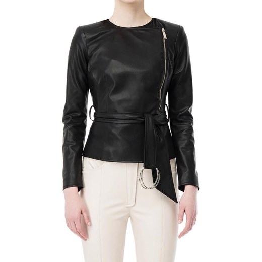 ELISABETTA FRANCHI - KURTKA SKÓRZANA Elisabetta Franchi czarny 42 luxury-fashion.pl